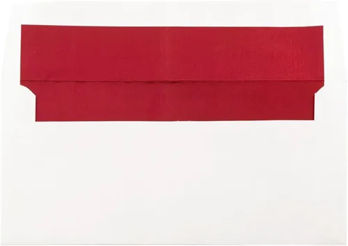 Vista 11 de JAM PAPER Sobres de invitación de papel aluminio A2 - 4 3/8 x 5 3/4 - Blanco con rojo - 50