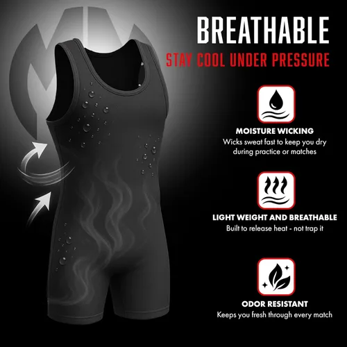 Vista 4 de Matman Edge Wrestling Singlet Hombres Niños Spandex Levantamiento de Pesas Color Sólido