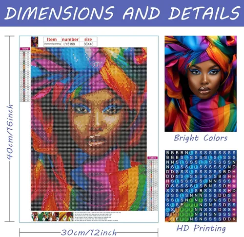Vista 9 de SKRYUIE Kits de pintura de diamantes de Papá Noel 5D – Kits de arte de diamantes para adultos Navidad, taladro redondo completo, punto de cruz