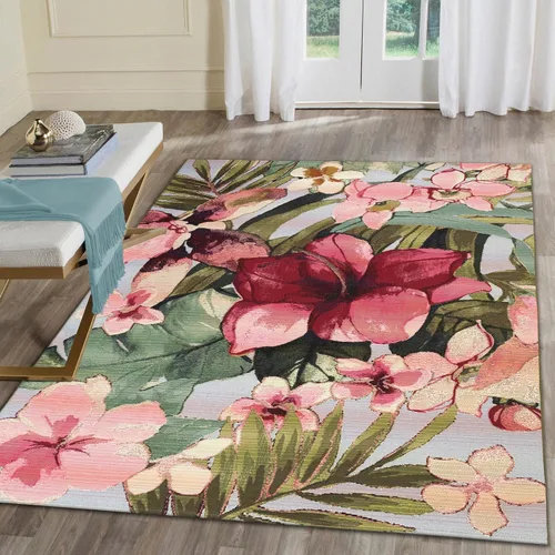 Vista 34 de Liora Manne Marina - Alfombra de área duradera de mezcla sintética tejida a máquina para interiores/exteriores - Gráfico contemporáneo océano global