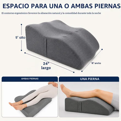Vista 6 de itcozy - Almohada de elevación de piernas con espuma viscoelástica suave, almohada en forma de cuña para leer, descansar, cirugía, alivia el dolor