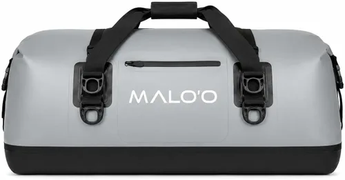 Vista 10 de Bolsa de lona impermeable Malo’o, bolsa de equipo resistente enrollable impermeable con correas para el hombro y bucles Molle, bolsa marina de lona