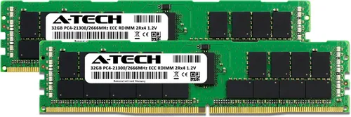 Vista 2 de A-Tech 64 GB (2 x 32 GB) RAM para ASUS RS Server RS400-E8-PS2-F Z10PR-D16 DDR4 2666MHz PC4-21300 ECC registrado RDIMM 2Rx4 1.2V - Kit