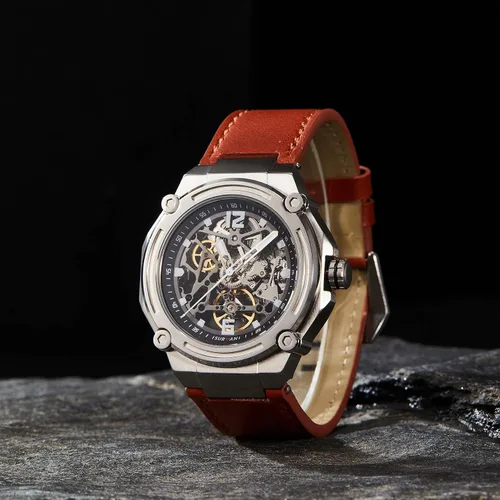 Vista 5 de SURVAN WatchDesigner Mens Watch New Releases Hollow Out Automatic Mechanical Watch for Men