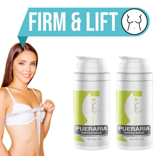 Vista 7 de Swiss Botany Pueraria Mirifica Serum para mejorar los senos – Crema natural reafirmante y levantadora de senos para mujeres y hombres 2 x 1 oz