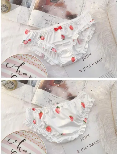 Vista 5 de Paquete de 2 bragas japonesas de Stawberry para bikini, ropa interior de anime para cosplay