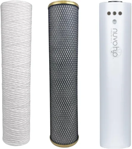 Vista 12 de NuvoH2O Cartucho de repuesto para sistema de trío para todo el hogar, avanzado sistema de filtro de agua de 3 etapas con filtro de cítricos sin sal