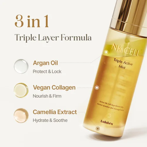 Vista 2 de Triple Active Mist, suero coreano para el cuidado de la piel, tratamiento facial hidratante todo en uno para piel radiante y húmeda, cuidado diario