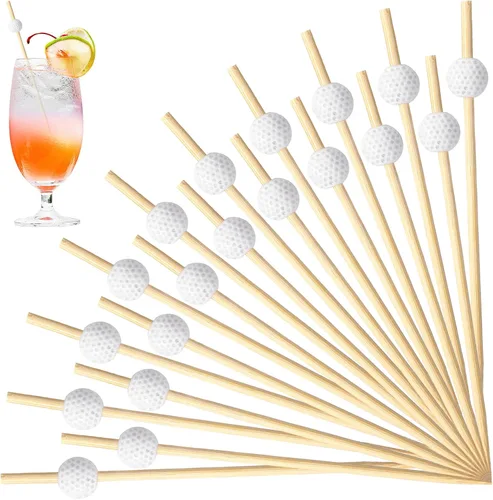 Vista 9 de Layhit 150 púas de cóctel de golf, decoración de fiesta, bandera de golf de frutas, palillos de dientes, brochetas de bola, palillos de bambú