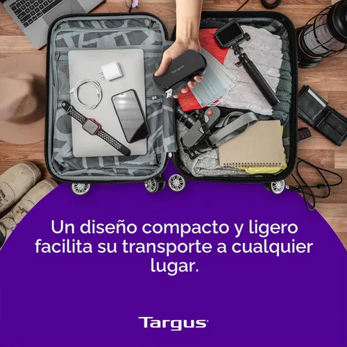 Vista 5 de Targus Concentrador USB 2.0 de 4 puertos, color negro, compatible con PC y Mac, elegante y apto para viajes (ACH114US)