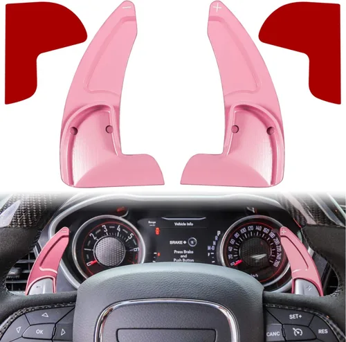 Vista 11 de Paletas de Cambio Extendidas para Volante, Cubierta Decorativa para Dodge Challenger Charger Durango RT & Scat Pack 2015-2024, para Jeep Grand Negro