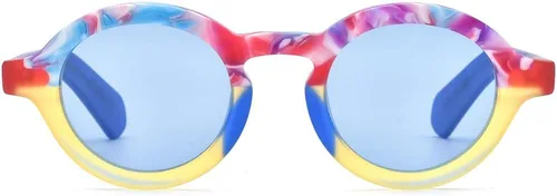 Vista 5 de HEPIDEM Gafas de sol polarizadas redondas retro vintage de acetato mate para mujer 9270T