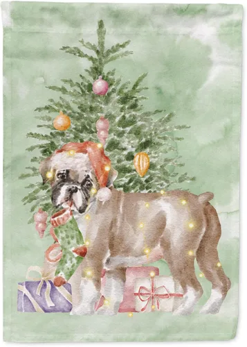 Vista 16 de Caroline's Treasures CK8213GF Bulldog Inglés #2 Regalos de Navidad y árbol de jardín Bandera de buzón Bandera decorativa para patio exterior, patio