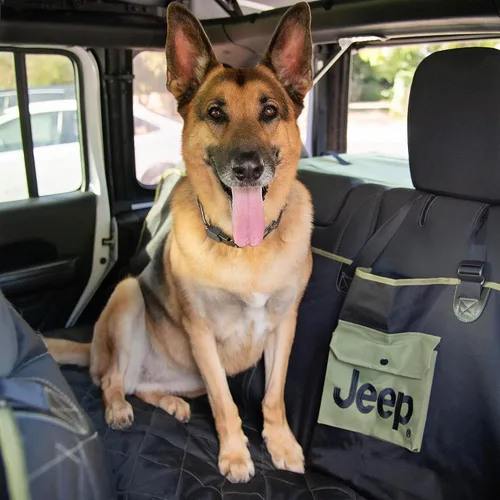 Vista 6 de Jeep Protector de asiento de vehículo para perros y mascotas (negro carbón)