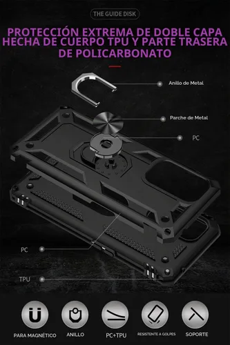 Vista 4 de ADDIT OnePlus 9 Pro - Funda para OnePlus 9 Pro, con anillo de soporte, soporte ajustable, grado militar, protección resistente, a prueba de golpes