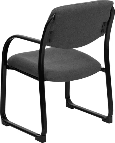 Vista 5 de Flash Furniture Silla de recepción lateral ejecutiva de tela gris Richie con base de trineo