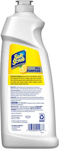 Vista 2 de Soft Scrub Limpiador multiusos, limpiador de superficies, limón, 36 onzas líquidas, 6