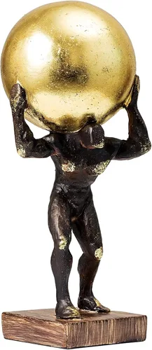 Vista 8 de Lukitas Atlas Sosteniendo el Mundo Estatua y Escultura, Figurina de Luchador Decoración, Escultura Levantando una Bola, Ornamento Creativo