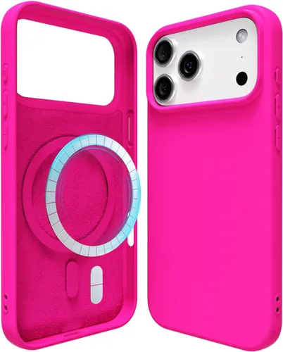 Vista 114 de oakxco Funda de silicona para iPhone 12 Pro Max, magnética, compatible con carga inalámbrica Magsafe, cubierta protectora de goma suave y delgada