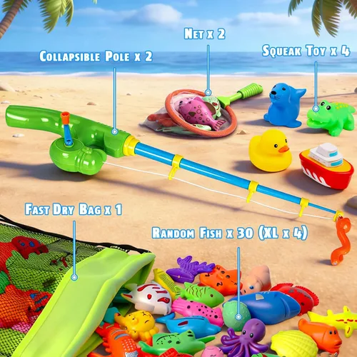 Vista 2 de CozyBomB Juego de pesca magnético para niños + 2 postes adicionales