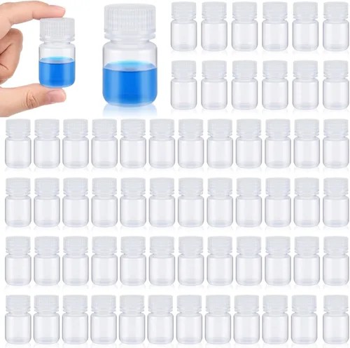 Vista 38 de Tatuo 6 piezas 30 ml 1 oz botellas de reactivo de polipropileno de plástico con tapas de rosca, envases de muestra transparentes de PP con tapa