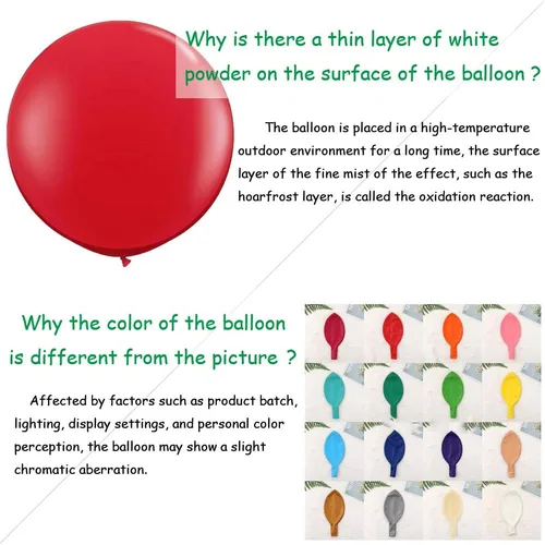 Vista 4 de IN-JOOYAA Globos redondos grandes de 36 pulgadas, paquete de 5 globos de látex gigantes de color rosa intenso para decoraciones de fiestas