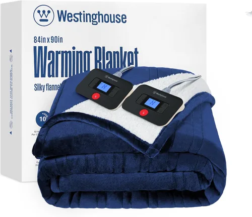 Vista 35 de Manta eléctrica con calefacción Westinghouse, manta eléctrica con 6 niveles de calefacción y configuración de tiempo de 2-10 horas, manta eléctrica