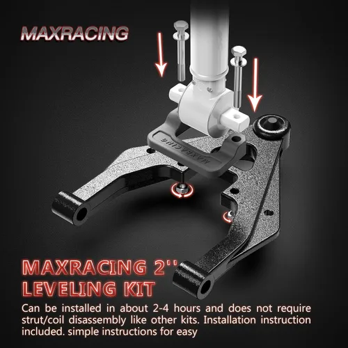 Vista 5 de Maxracing Kit de nivelación frontal de 2 pulgadas compatible con Chevy Avalanche Silverado Suburban 1500 Tahoe Sierra Yukon XL1500 2007-2026