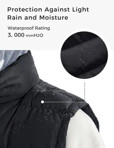 Vista 4 de ZSHOW - Chaleco de invierno con capucha extraíble y acolchado para hombre