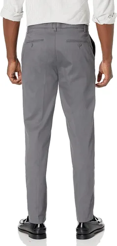 Vista 2 de Tienda Essentials Pantalón chino elástico ajustado resistente a las arrugas, sin pinzas, para hombre