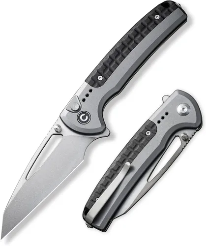 Vista 7 de CIVIVI Sentinel Strike - Cuchillo de bolsillo con rompecristales, cuchillo plegable utilitario para EDC al aire libre, hoja Tanto inversa de 3.7 Rojo