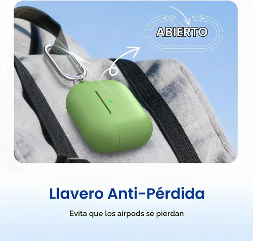 Vista 6 de RFUNGUANGO - Funda de silicona para AirPods Pro con auriculares, aguacate
