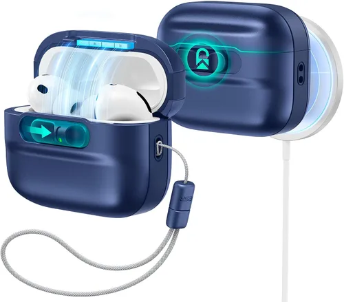 Vista 27 de ESR Funda para AirPods Pro (2023/2022/2019, 2ª/1ª generación), compatible con Airpods Pro 2 (cable USB-C/Lightning), listo para MagSafe, bloqueo