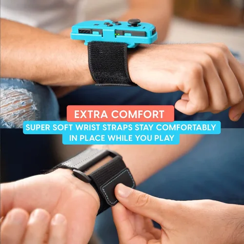 Vista 5 de TalkWorks Wrist Band Straps Compatible with Nintendo Switch - Wrist Straps for Just Dance 2023, 2022, 2021, 2020, 2019, 2018, 2015 - Joy-Con