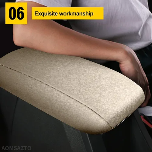 Vista 7 de AOMSAZTO Fundas de reposabrazos para Toyota RAV4 2013-2018 Beige