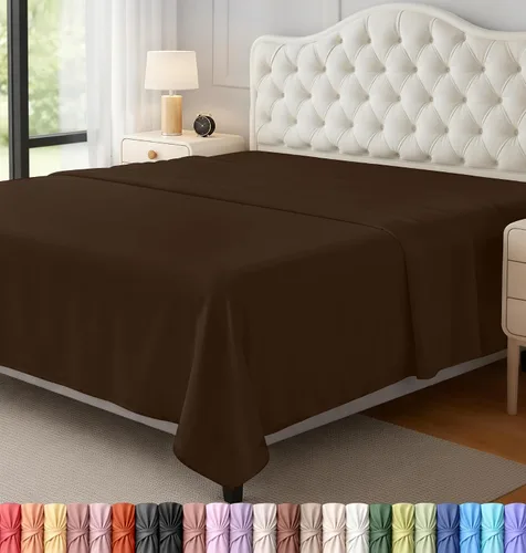 Vista 49 de Utopia Bedding Sábana encimera – 1 paquete (individual, beige) – Tela de microfibra suave cepillada – Sábana superior resistente al encogimiento y a