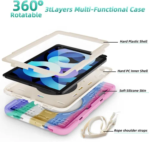 Vista 2 de Funda para iPad (A16) de 11ª generación de 11 pulgadas (2025), iPad de 10.9 pulgadas (2022), con [protector de pantalla de vidrio templado]