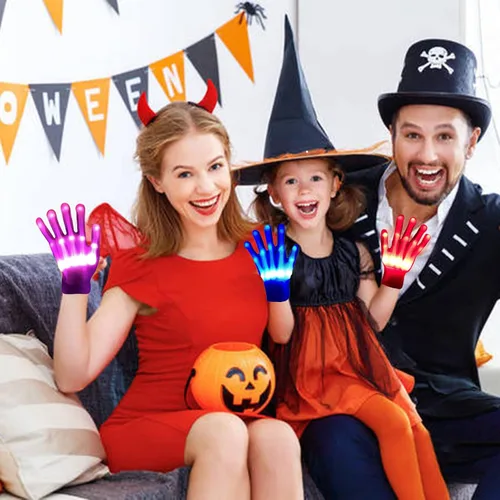 Vista 4 de Regalos geniales de 12 colores, guantes LED, juguetes para niños de 13 años en adelante, para niños, niñas, adultos, adolescentes, guantes