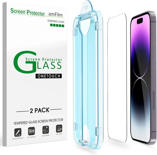 Vista 11 de amFilm OneTouch Protector de pantalla de vidrio para iPhone 11 Pro (5.8 pulgadas) con kit de fácil instalación, vidrio templado, paquete de 2