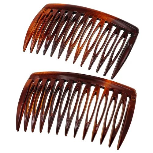 Vista 14 de Camila Paris CP3109 - Peine lateral francés para el cabello, pequeño, curvado, beige, con torsión francesa, decorativo, pinzas de sujeción fuerte