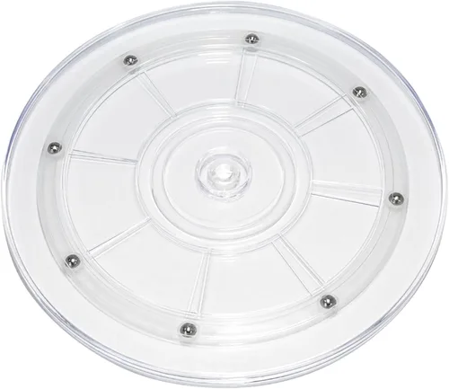 Vista 26 de 4 Piezas Negro 2 pulgadas Acrílico Lazy Susan Organizador Giratorio de Mesa con Rodamientos - Placa Giratoria Redonda para Estante de Especias