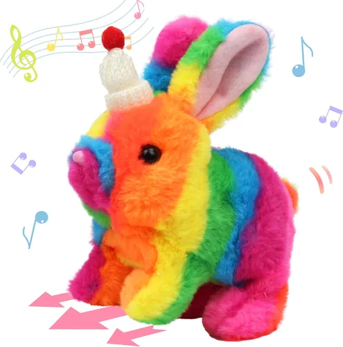 Vista 11 de Hopearl - Conejo saltarín con campana, interactivo, mascota electrónica de peluche con sonidos y movimientos, orejas que se mueven y nariz que se