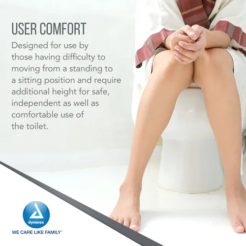 Vista 6 de Dynarex Asiento de inodoro elevado alargado sin brazos, portátil