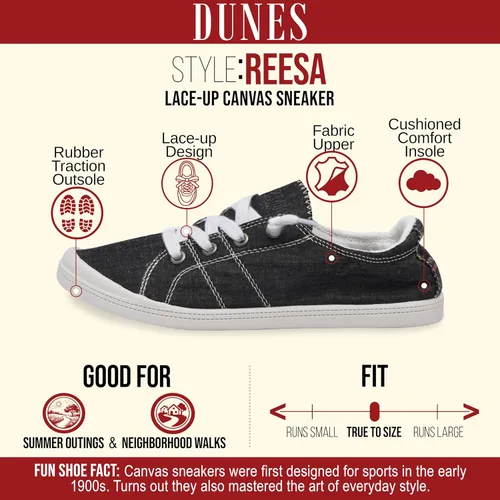 Vista 4 de Dunes Sport Tenis de lona Reesa para mujer Negro