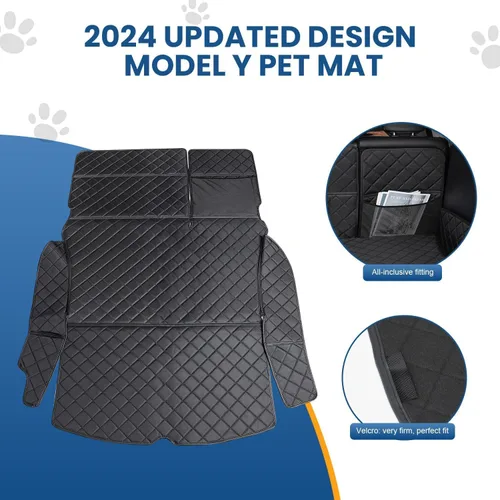 Vista 3 de Topfit para Tesla Model Y Tapetes para maletero Forro impermeable para maletero Protector de asientos de coche para perros Tapete para todo
