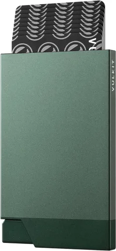 Vista 12 de VULKIT Tarjetero desplegable minimalista para tarjetas de crédito, bloqueo RFID, funda delgada de metal para hombres o mujeres (negro)