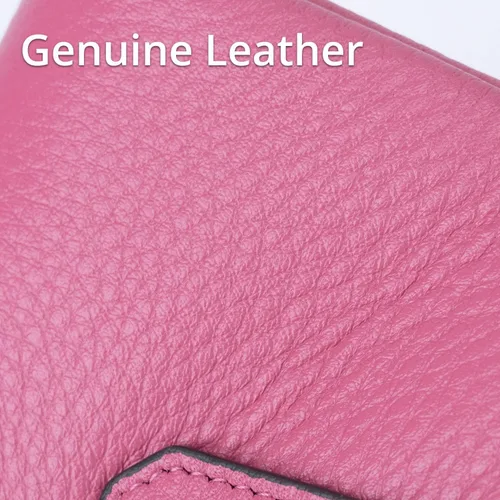 Vista 5 de Bveyzi Cartera pequeña de cuero suave para mujer, con bloqueo RFID, tarjetero con doble bolsillo con cremallera