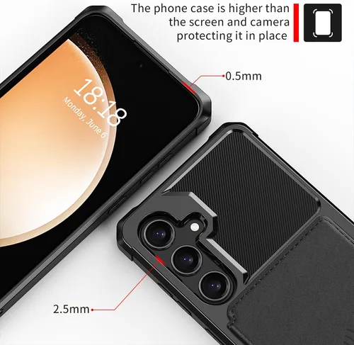 Vista 103 de Funda para Samsung Galaxy S21 Ultra con tarjetero, compatible con soporte magnético para automóvil, resistente a los golpes, resistente, suave, TPU