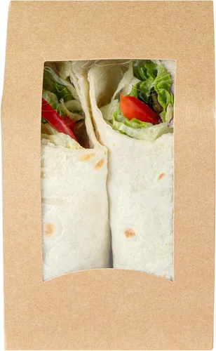 Vista 10 de Restaurantware Cajas de papel para llevar - 1 ventana - Kraft - Ángulo - Caja de 50 ct