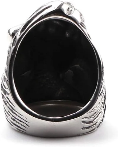 Vista 8 de Anillo de diosa para hombre, anillo de diosa masada, anillo de cabeza de calavera de diosa griega, anillo de amuleto de tótem de diosa vintage
